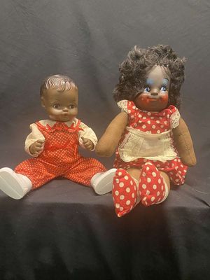 Vintage Horsman Black Doll & Black Squeak Box Doll
Keywords: Black Americana;Antique;Collectable;Black Dolls;eldred;allcpgphotos