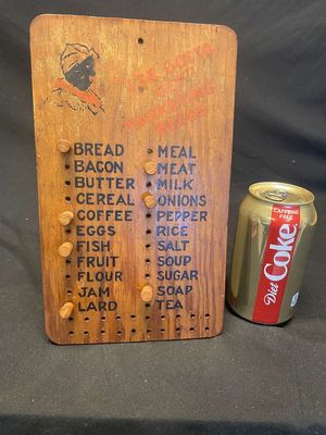 Antique Black Americana Wooden Grocery List w/Peg Holders
Keywords: Black Americana;Antique;Collectable;Mammy;Grocery List;eldred;allcpgphotos
