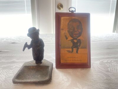 Antique 1875 Black Americana William Gilberthrop Framed Card & Black Americana Bobblehead Black Man Smoking Cigar Antique Ashtray
Keywords: Black Americana; Antique;Collectable;eldred;allcpgphotos