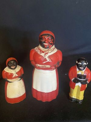 F & F Mold & Die Works Small Mammy Salt & Pepper & Syrup Pitcher
Keywords: Black Americana;Antique;Collectable;F & F Die Works;Mammy;Syrup Pitcher;S & P;eldred;allcpgphotos